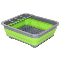 Collapsible Silicone Dish Drainer -  Green