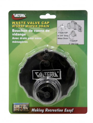 VALTERRA WASTE VALVE CAP WITH GRAY WATER DRAIN