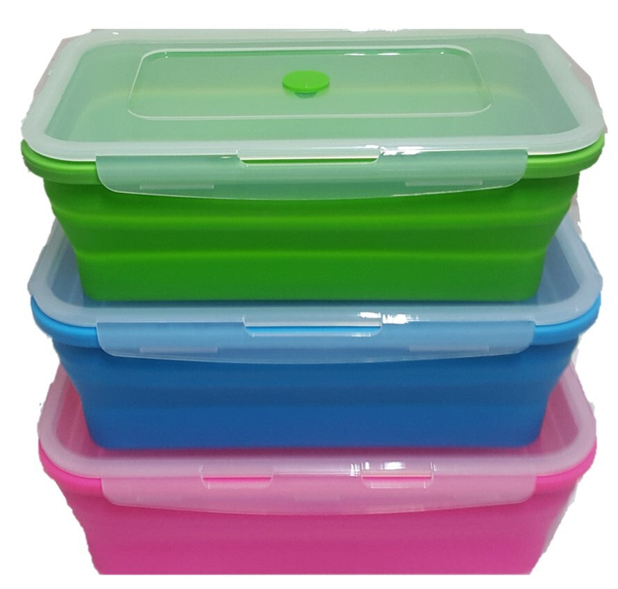 Collapsible Space Saving Rectangular Container Set - 3 Pack