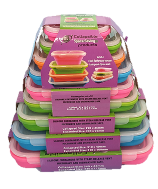 Collapsible Space Saving Rectangular Container Set - 9 Pack