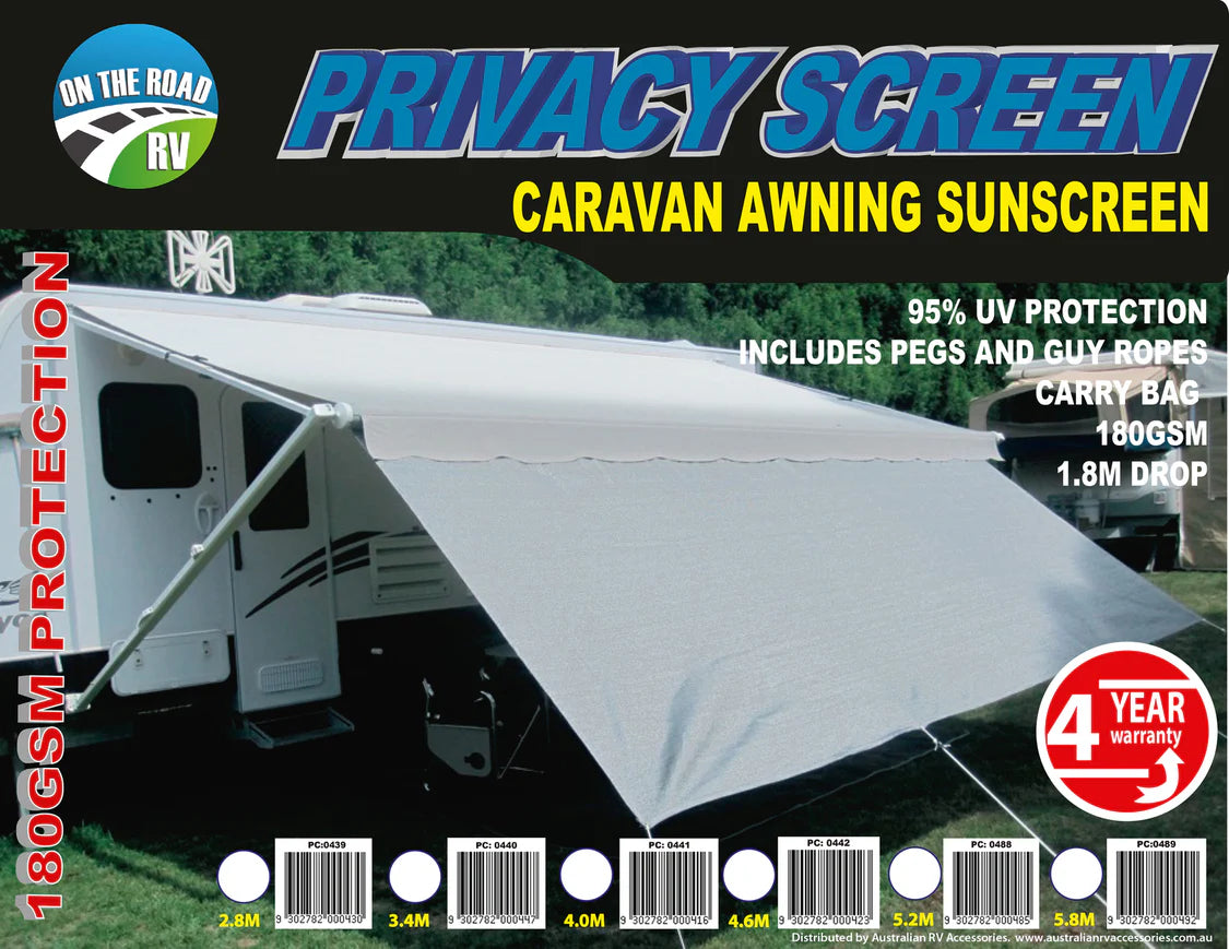 On The Road RV Privacy Screen 5.6M 180gsm