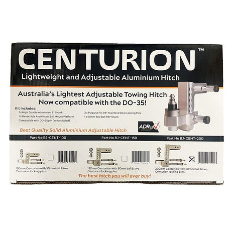 Centurion Lightweight 200mm Aluminium Adjustable Tow Hitch - 3500kg