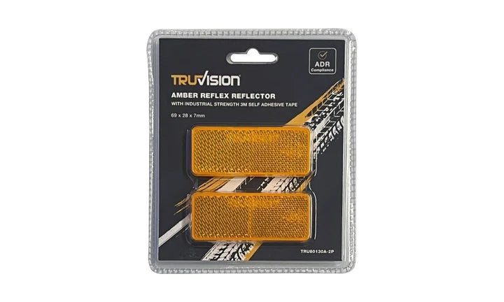 Reflex Reflector (Amber) 69X28 3M Tape 2Pk