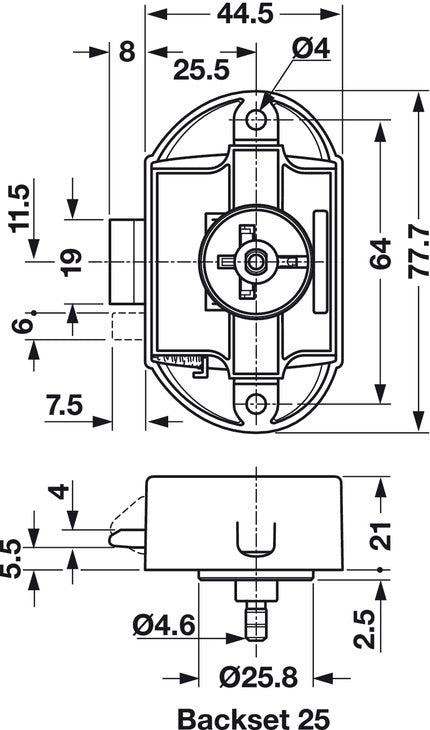 Large Push Button Catch - Matte Nickel