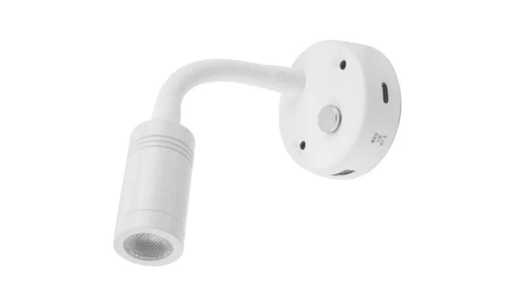 Reading Light Goose Neck Dual USBs White