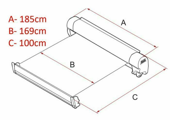 Fiamma F45 S 190 Royal Grey Awning 1.9m (Polar White)
