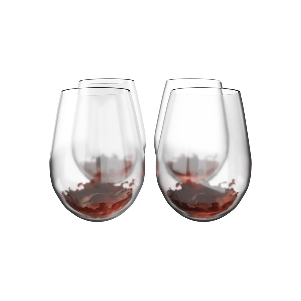 Tritan Stemless Wine Glasses 16oz - Set of 4