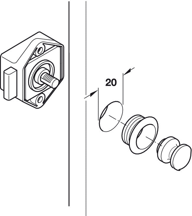 Mini Push Button Catch - Matte Nickel