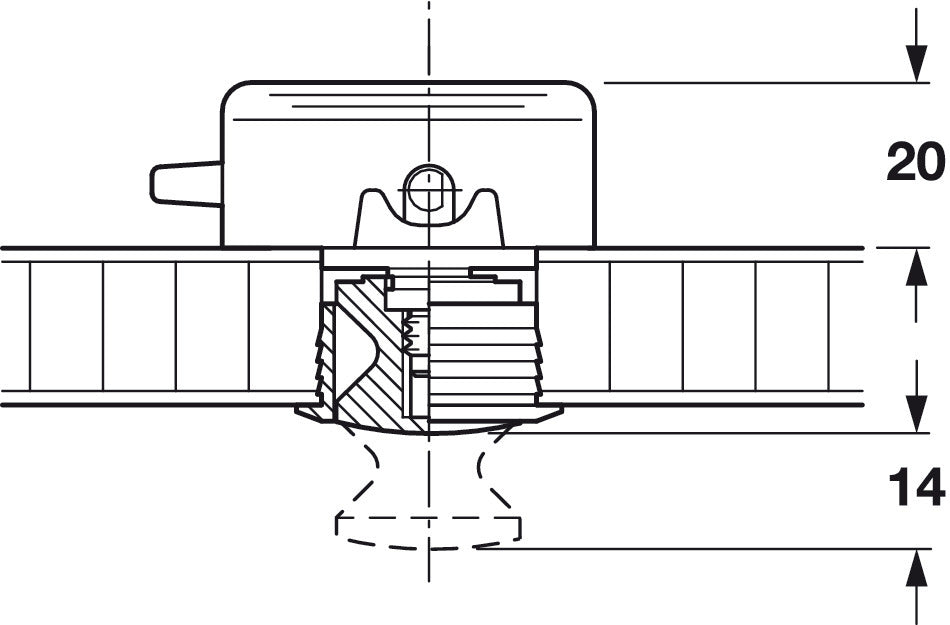 Large Push button Knob - Matte Nickel