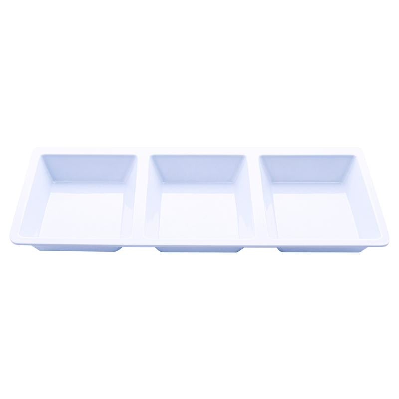 White Melamine Serving Plate 3 Section