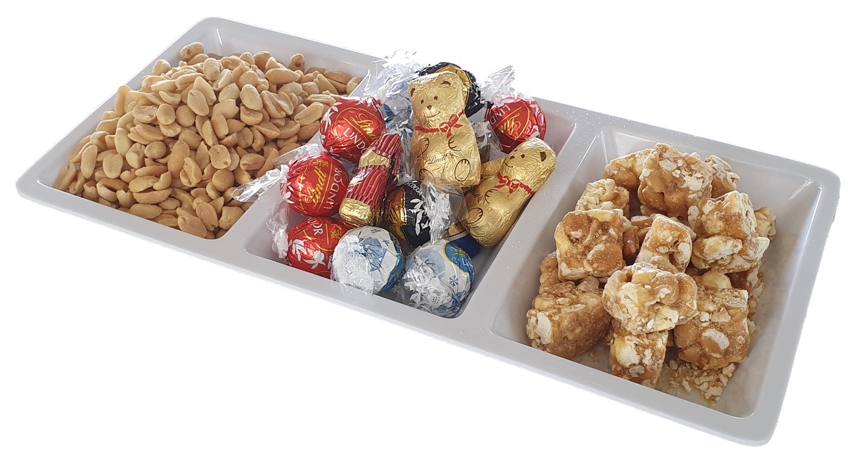 White Melamine Serving Plate 3 Section