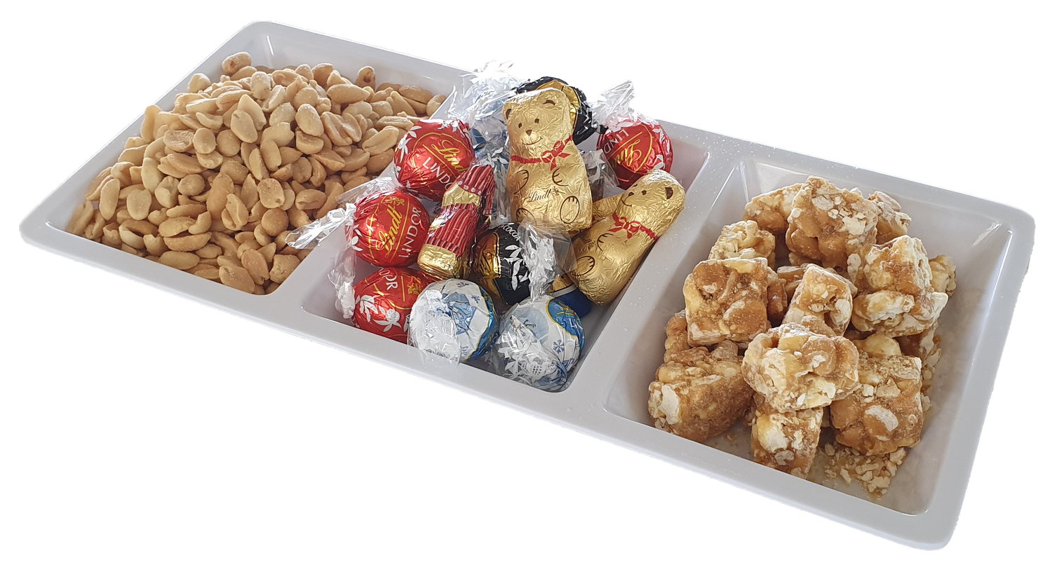 White Melamine Serving Plate 3 Section