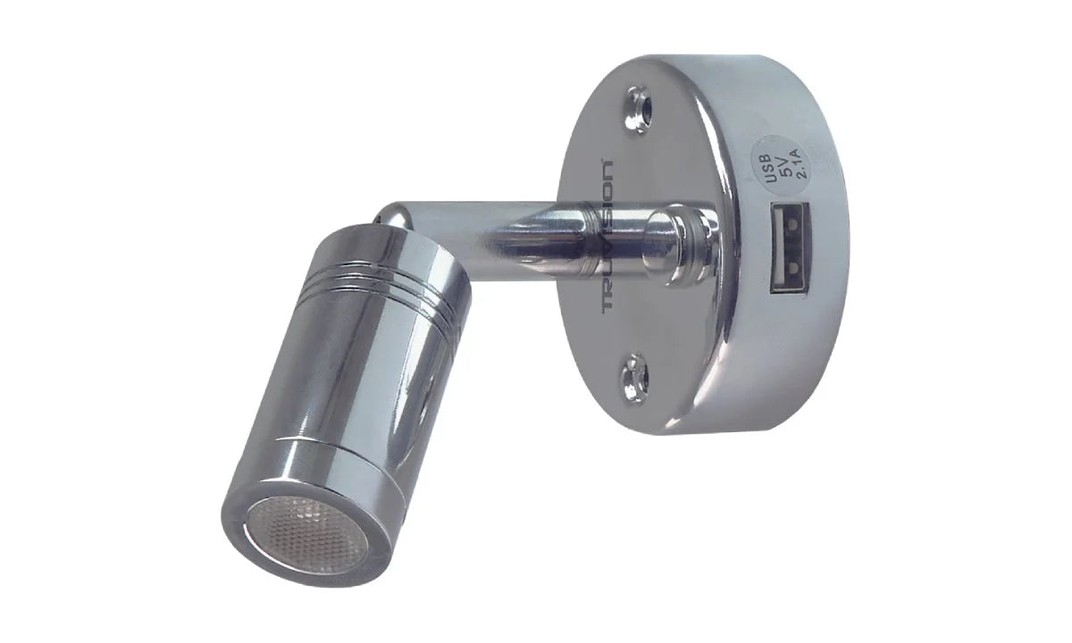 Reading Light w/ nightlight Chrome