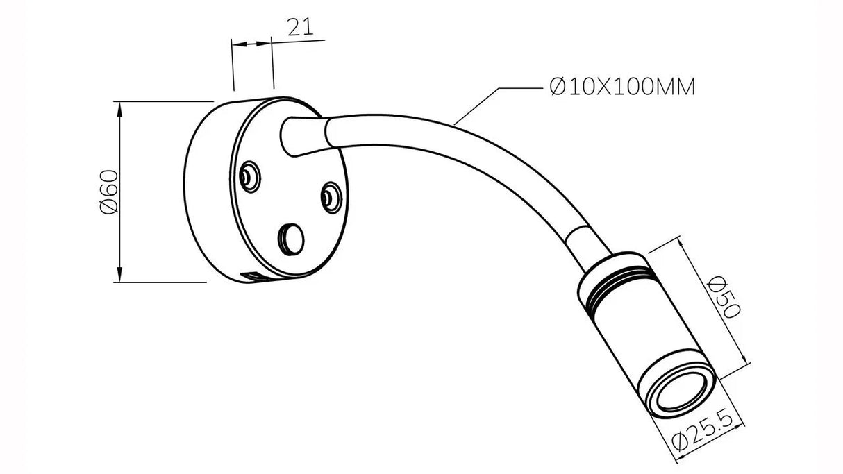 Reading Light Goose Neck Dual USBs White