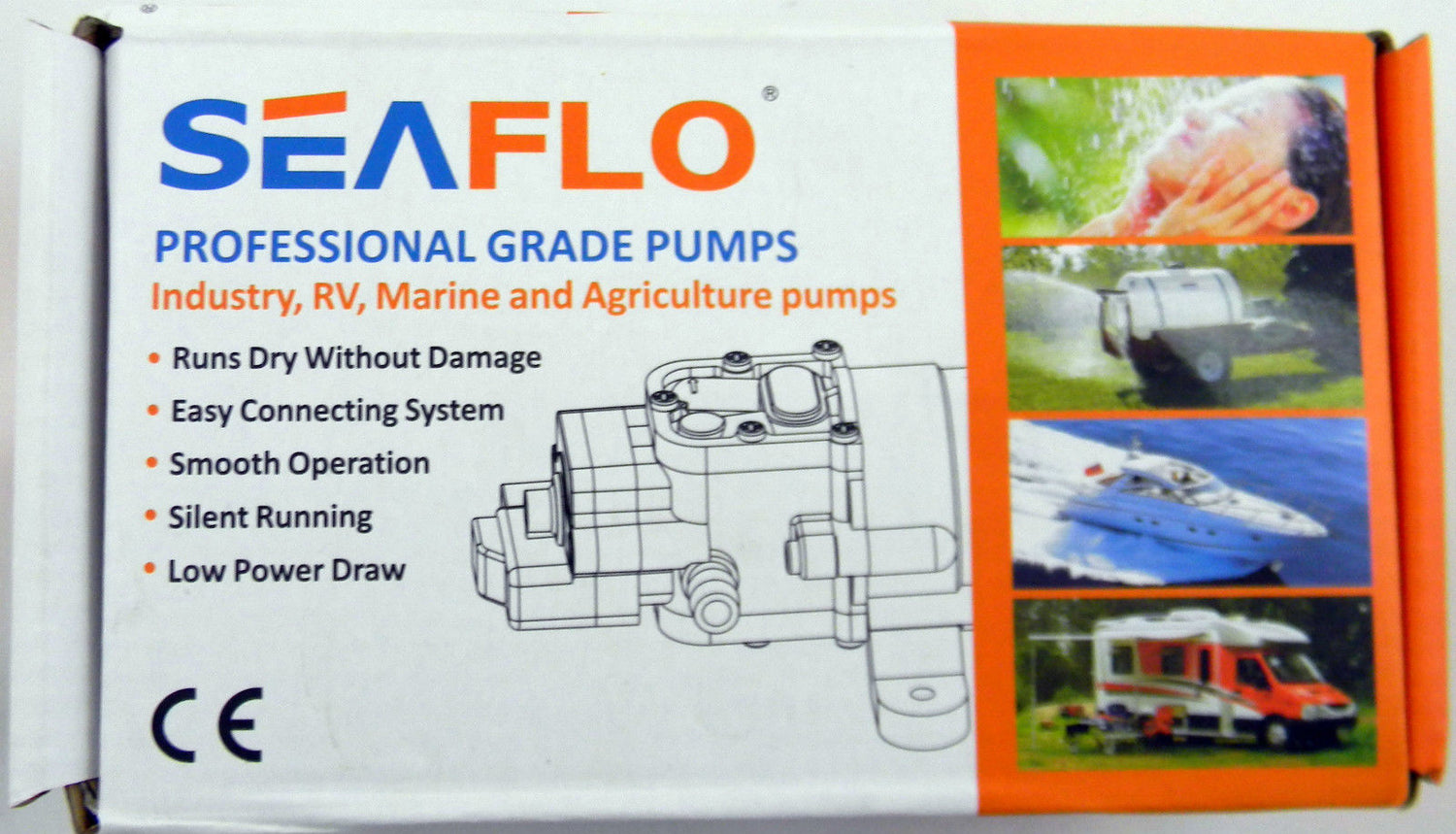 Seaflo 3.8LPM Water Pressure Pump 12V Diaphragm 21 Series