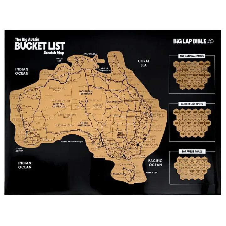 The Big Aussie Bucket List - Scratch Map