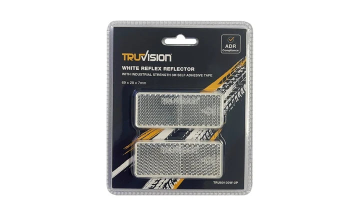 Reflex Reflector (White) 69X28 3M Tape 2Pk