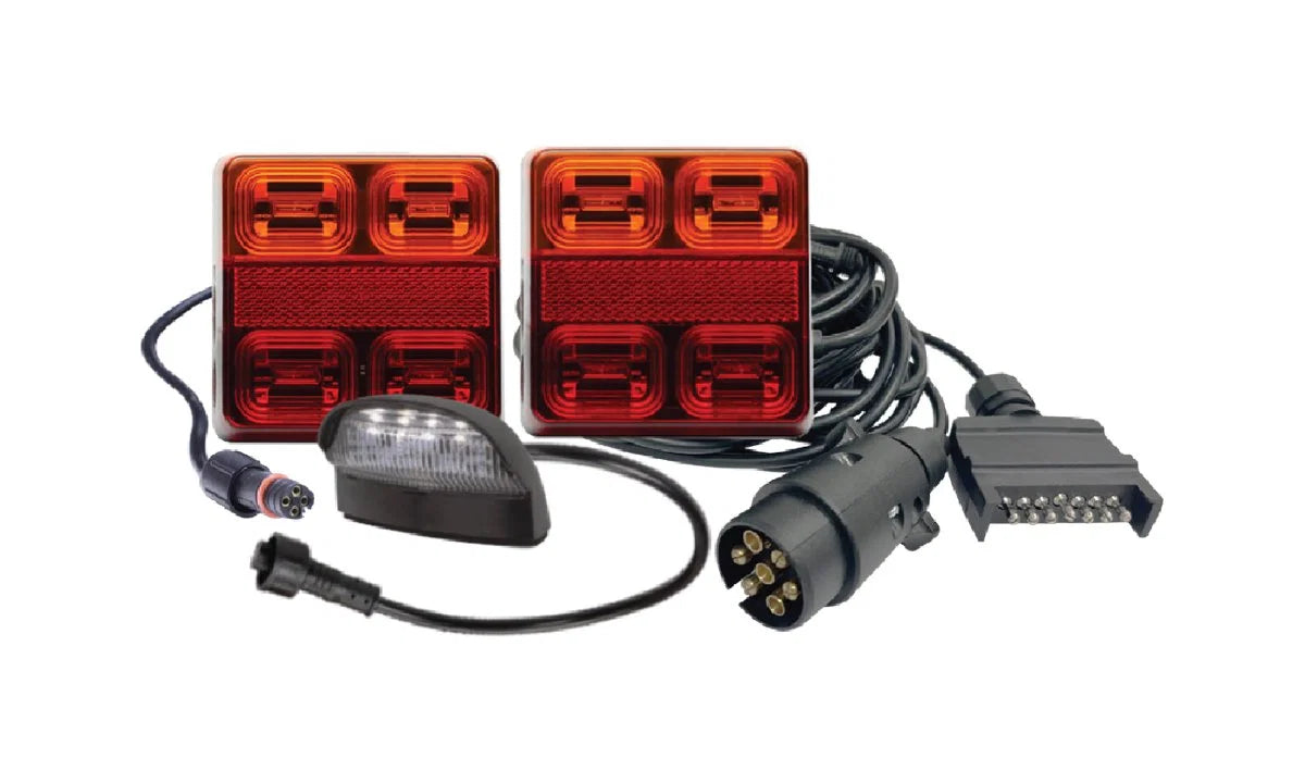 Square Trailer Lamp Complete Kit 10-30V Blister