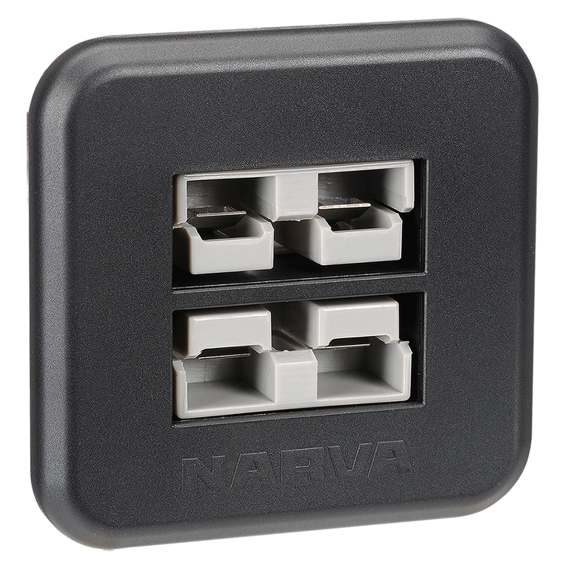 Heavy-Duty Flush Mount Dual 50A Connectors - Grey
