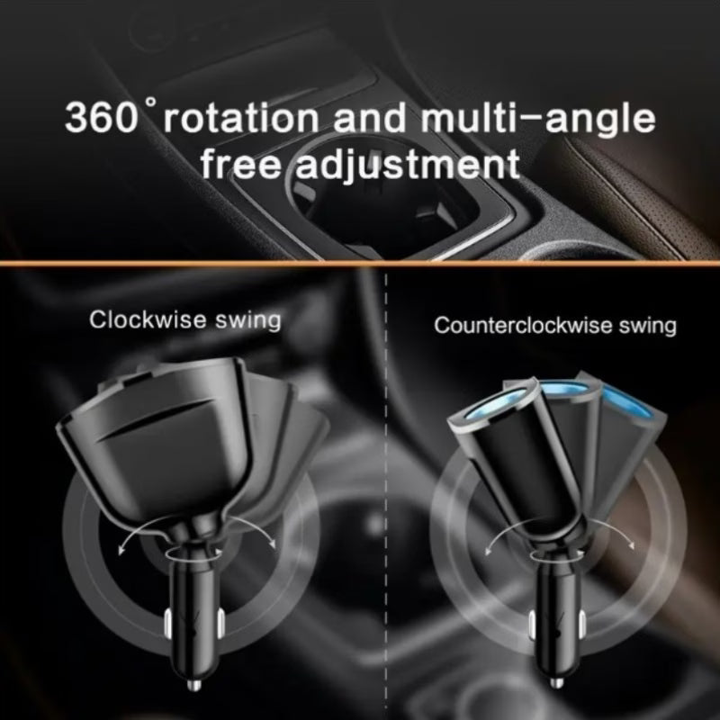 Dual USB+Type-C Car Charger with Digital Display