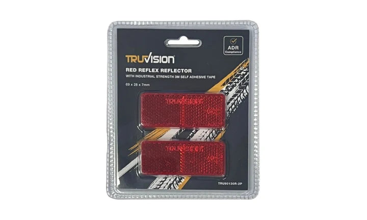 Reflex Reflector (Red) 69X28 3M Tape 2Pk