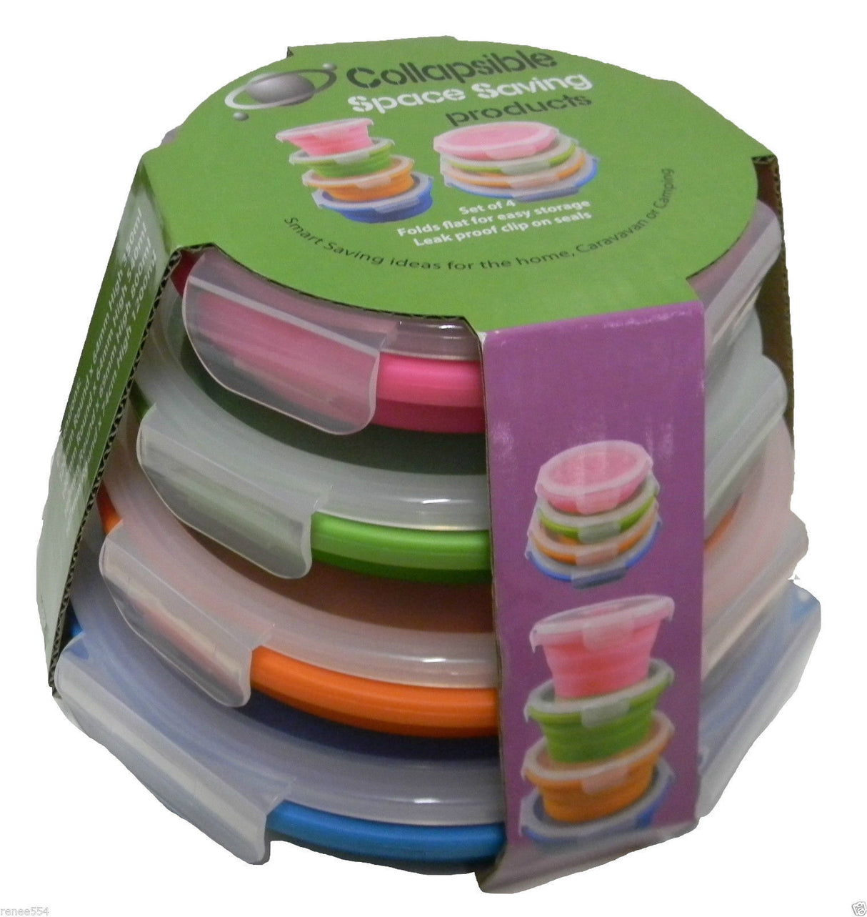 Collapsible Silicone Containers Round Set - 4 Pack