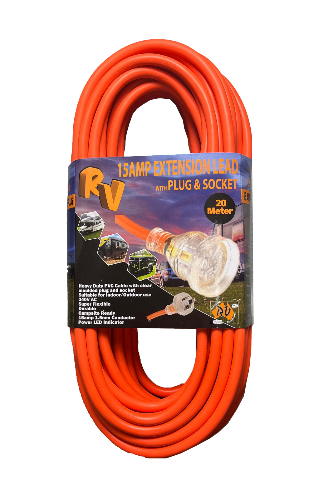 Australian RV 20M 15 Amp Extension Lead