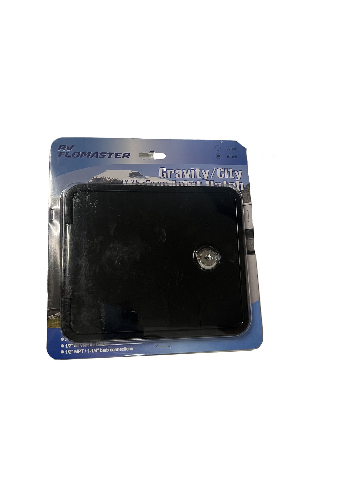 RV Flomaster Gravity/City Water Inlet Hatch - Black
