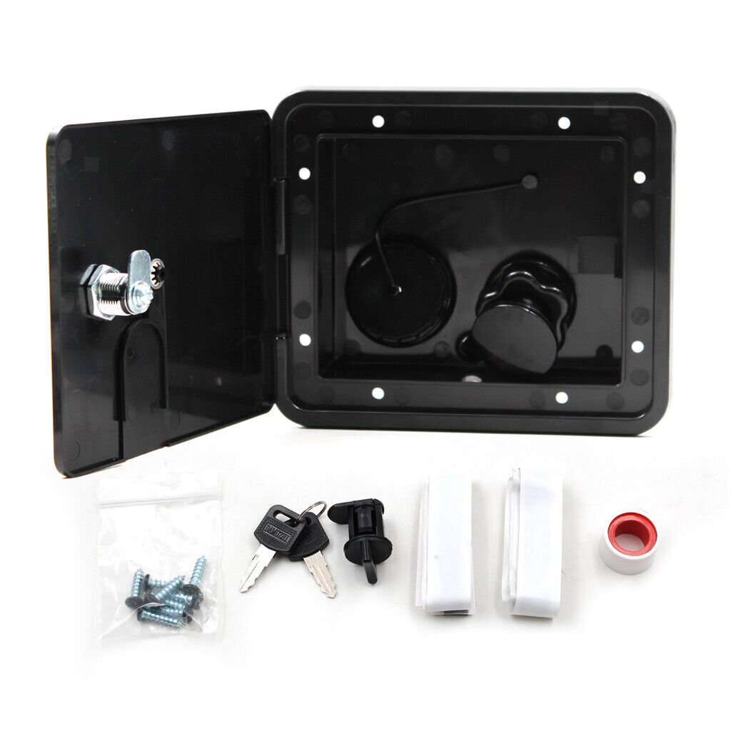 RV Flomaster Gravity/City Water Inlet Hatch - Black