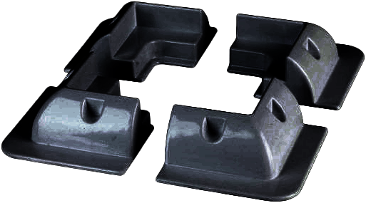 ABS Solar Panel Brackets, Set of 4 (Black)