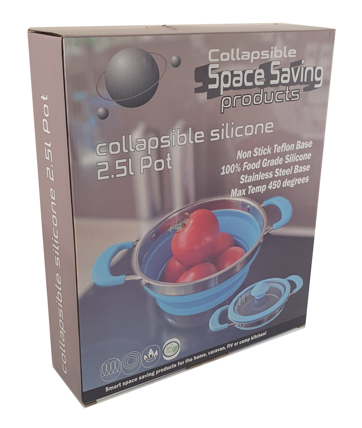 Non Stick 2.5L Collapsible Silicone Pot Medium