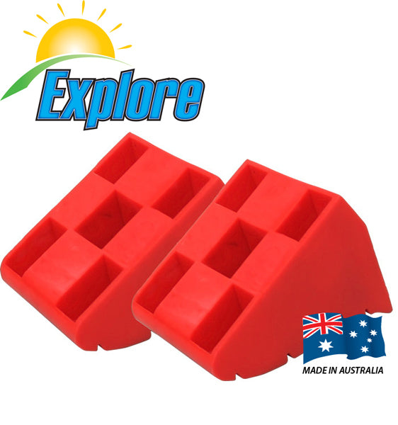 Wheel Chocks to Suit Explore Levelling Ramps Caravan Camper Trailer Pair