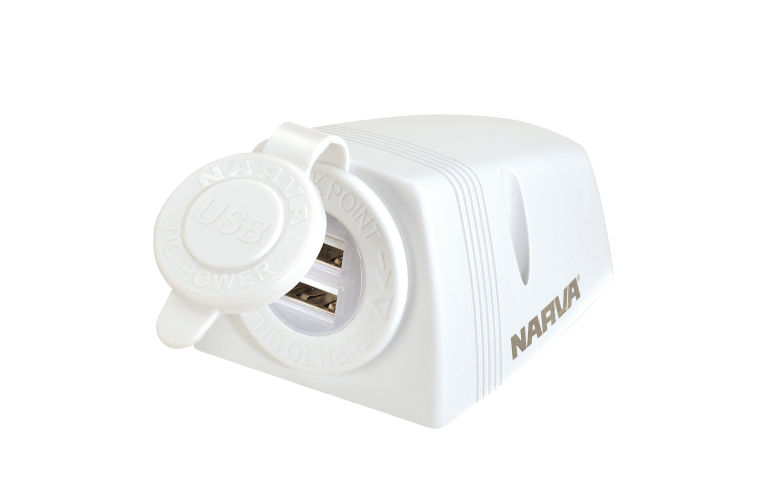 NARVA Surface Mount Dual USB White 81154WBL