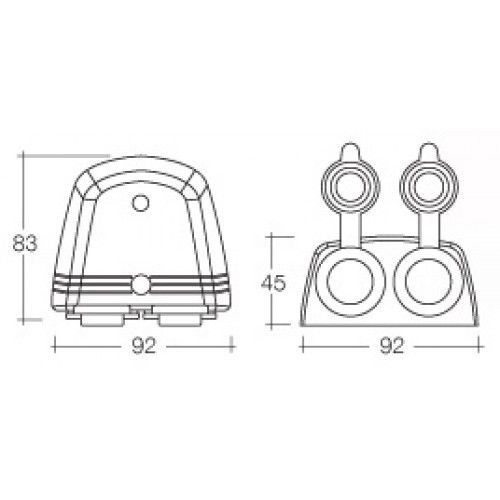 NARVA Surface Mount ACC/USB Socket Black 81168BL