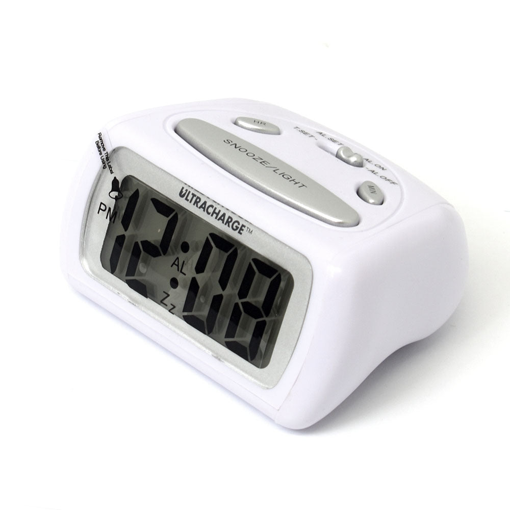 LCD Alarm Clock WHITE