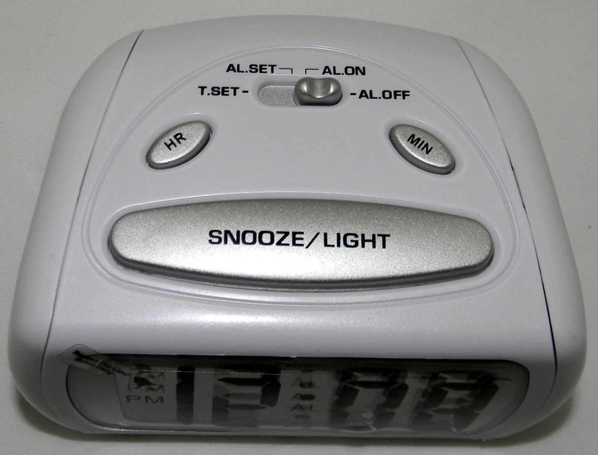 LCD Alarm Clock WHITE