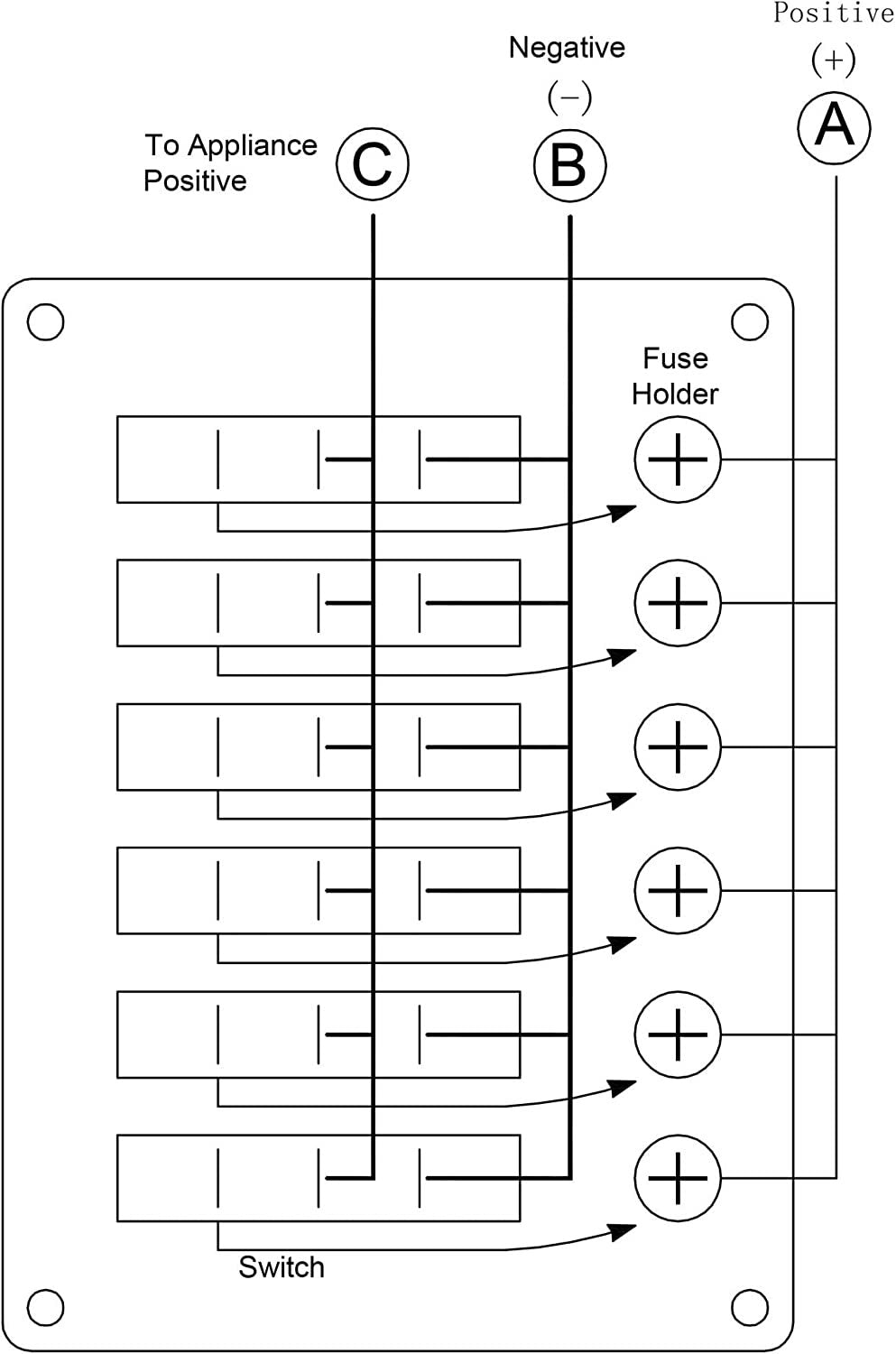 6 Gang Vertical Switch Panel