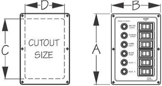 6 Gang Switch Panel Horizontal Alloy