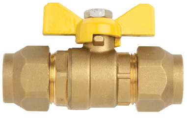 Ball Valve 3/8" Gas Yellow Handle