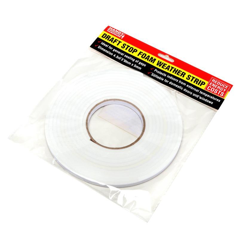 Draught Stop Foam Weather Strip 4.5m tape