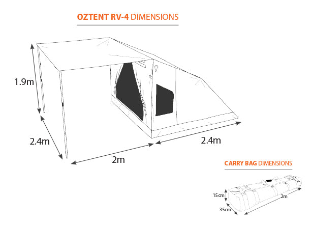 Oztent RV-4 Tent Touring 4 Person