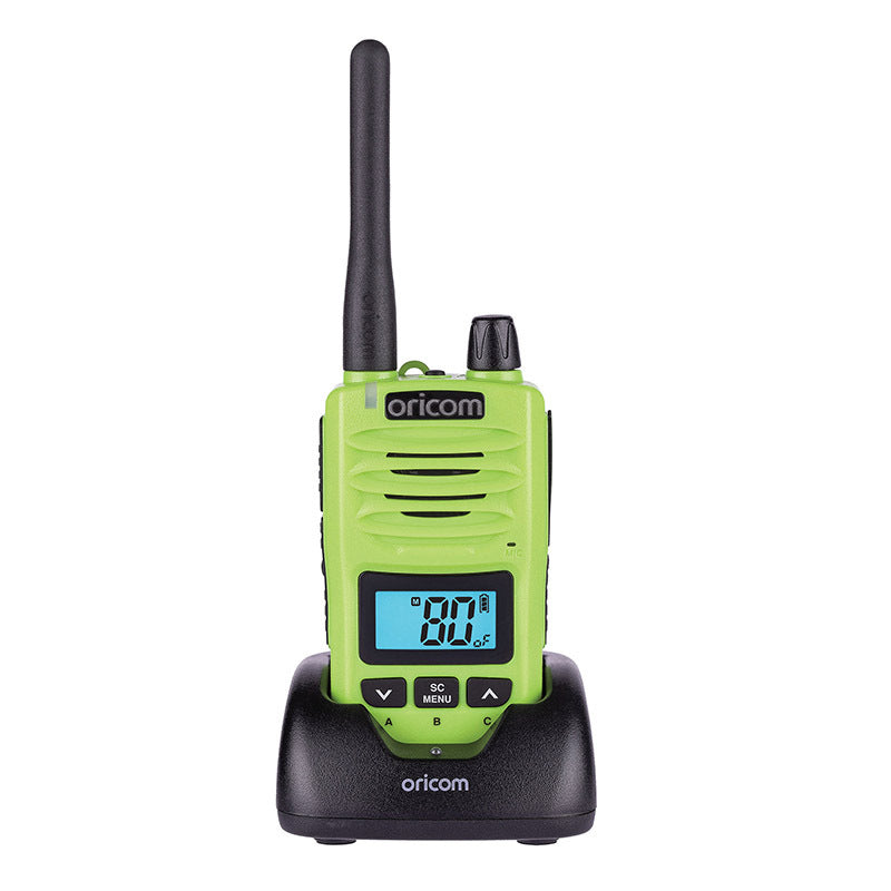 Oricom DTXTP600 Lime 5 Watt IP67 Waterproof Handheld UHF CB Radio Trade Pack (Twin Radios)