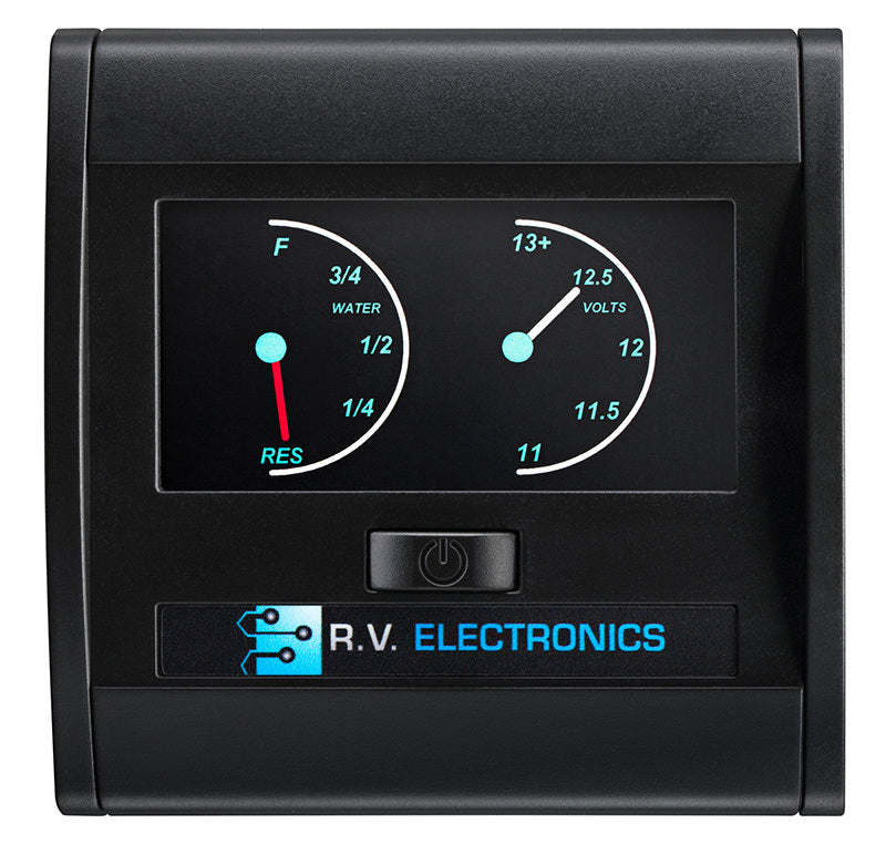 Black Single LCD Water Tank Level Indicator 1 x Water, 1 x Voltmeter Gauge LCD0189