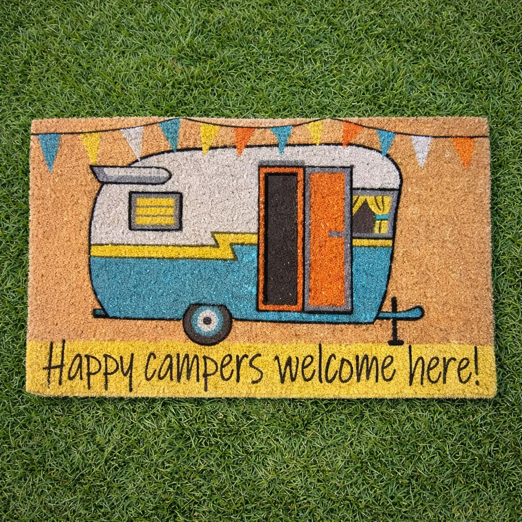 Heavy Duty Caravan Door Mat - Happy Camper
