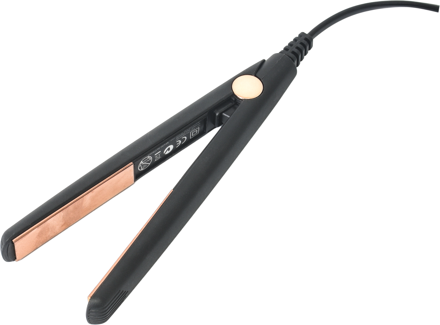 Simply Glam 12V Hair Straightener - Black Rose Gold