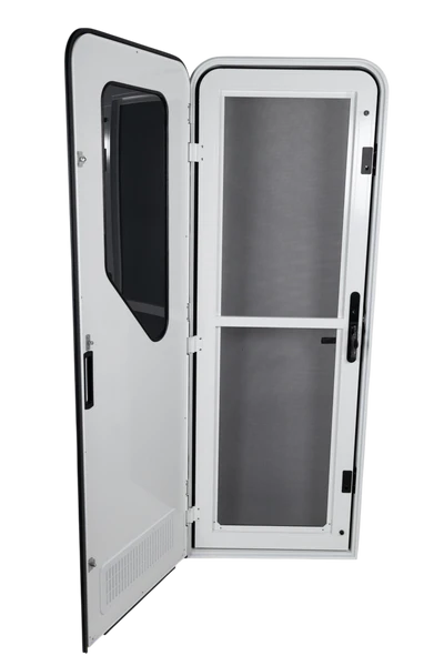 White RV AD Long Glass Door - Left Hand Hinge 1750mm x 622mm