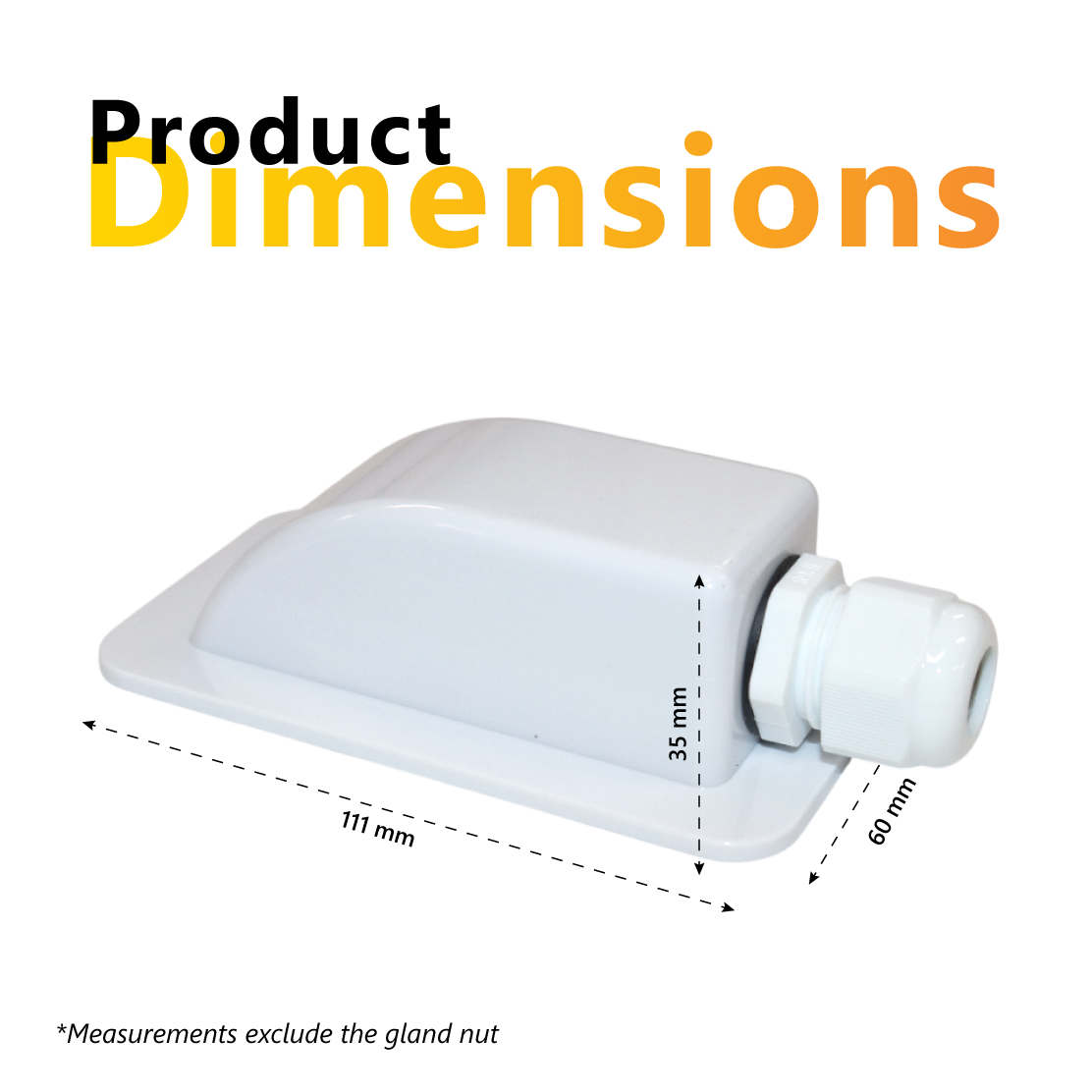 Exotronic 1 Gland White Cable Entry Cover (Lightweight ABS)