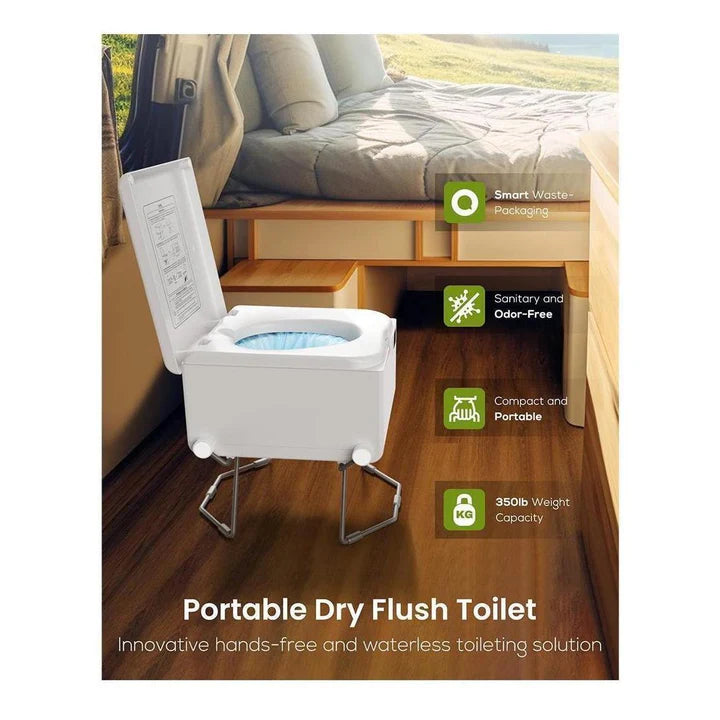LooSeal EVO Auto Sealing Waterless Portable Toilet White
