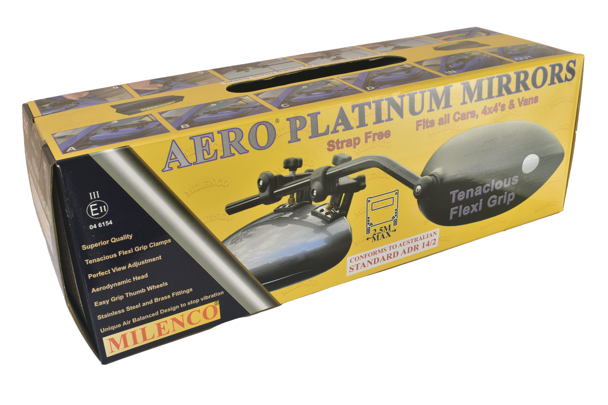 Milenco Aero Platinum Mirror Towing Twin Pack MIL6606