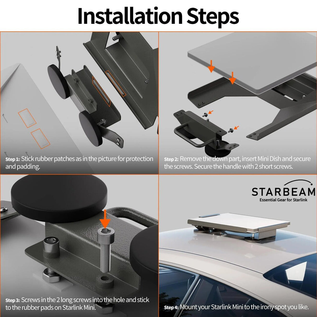STARBEAM Starlink Mini Vehicle Roof Mount with Magnets